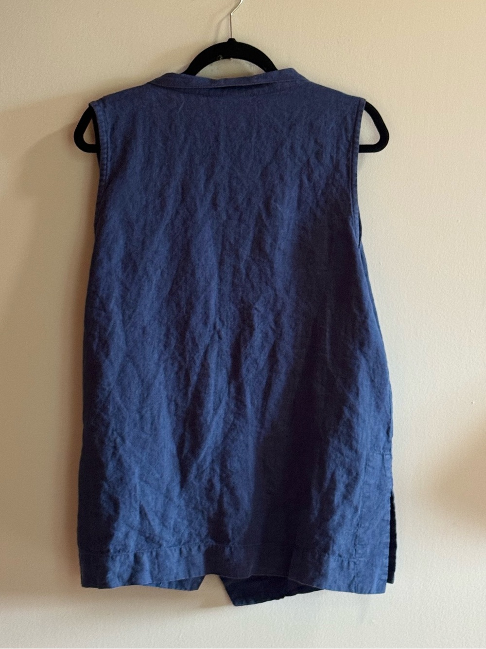 Bryn Walker 100% Linen Wrap Tunic Vest Blue Made in USA XL 1X - Picture 3 of 7